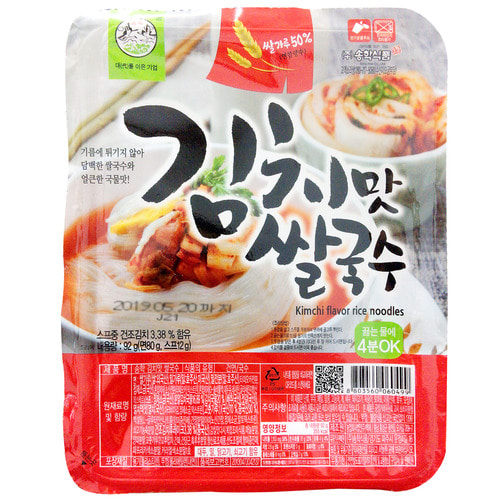 즉석 김치맛쌀국수 92g X 18개 (박스) /즉석조리